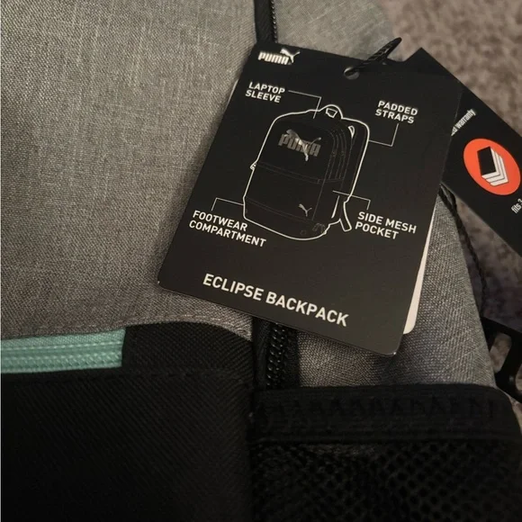 Puma Eclipse Backpack in Gray and Black - Picture 3 of 6